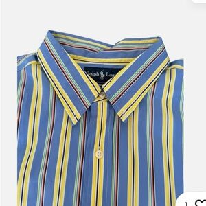 Polo by Ralph Lauren Men's Blue Striped Shirt